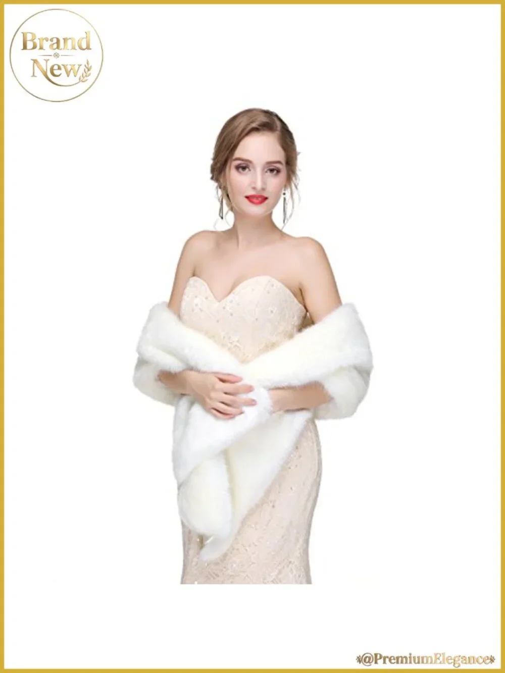 Faux Fur Shawl Wrap for Wedding Bridal Evening Party